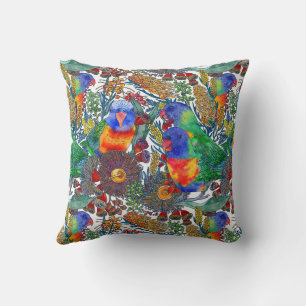 Rainbow Lorikeet Botanical Garden Cushion