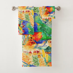 Rainbow Lorikeet Garden Bath Towel Set