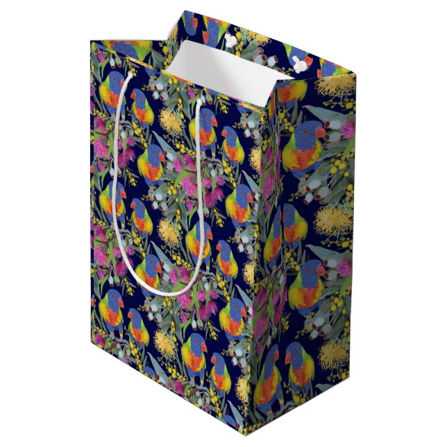 Rainbow Lorikeet Medium Gift Bag (Back Angled)