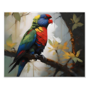 Rainbow Lorikeet Oil Paint, Photo Print