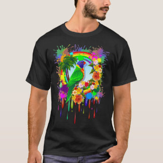 Rainbow Lorikeet Parrot Art T-Shirt