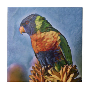Rainbow Lorikeet Parrot Bird Tile