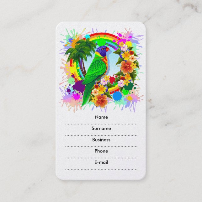 Rainbow Lorikeet Parrot Business Cards (Front)