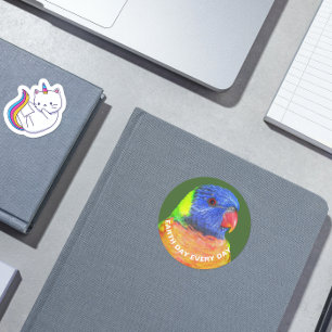 Rainbow Lorikeet Parrot Photo Earth Day Classic Round Sticker