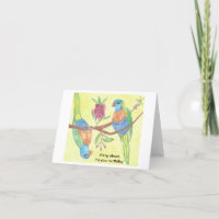 Rainbow Lorikeets birthday card