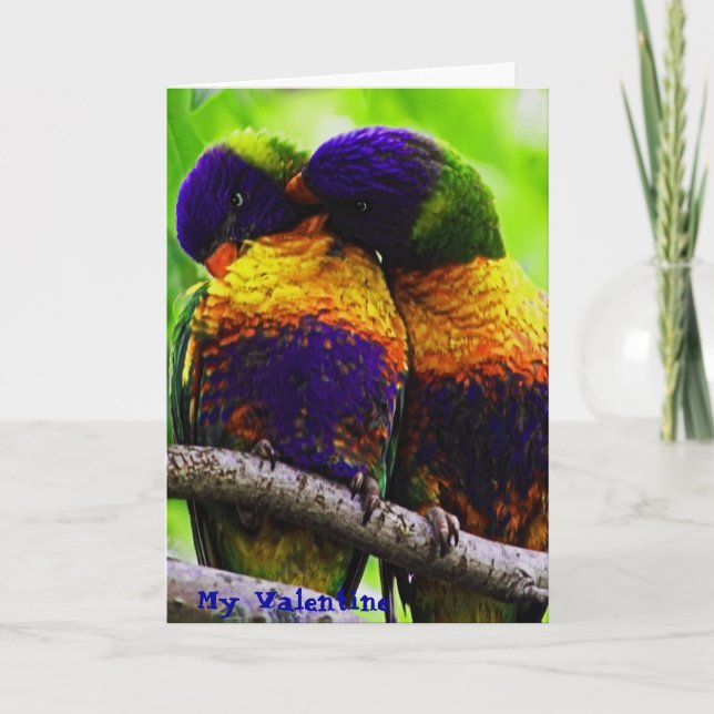 Rainbow Lorikeets, My Valentine Holiday Card (Front)