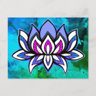 Rainbow Lotus Blues Postcard