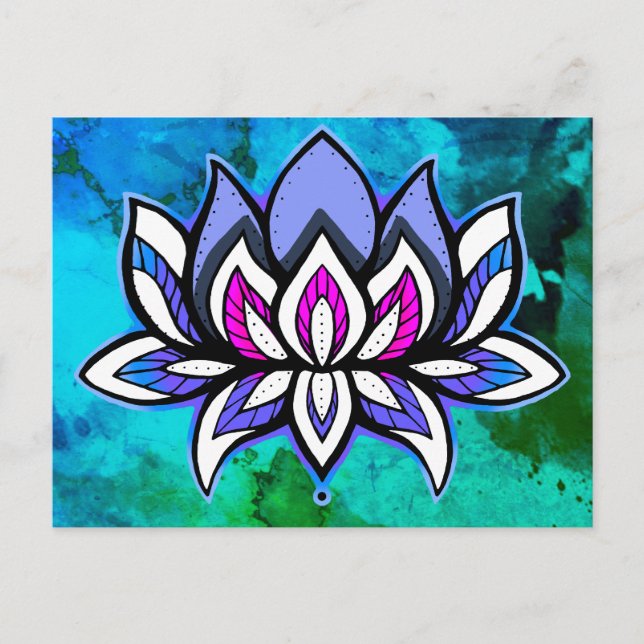 Rainbow Lotus Blues Postcard (Front)
