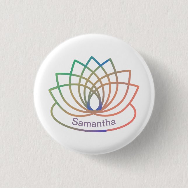 Rainbow Lotus Flower 3 Cm Round Badge (Front)