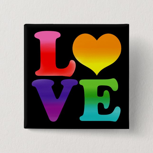 Rainbow Love 15 Cm Square Badge (Front)