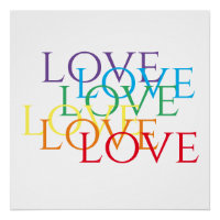 RAINBOW LOVE 20x20 Poster 