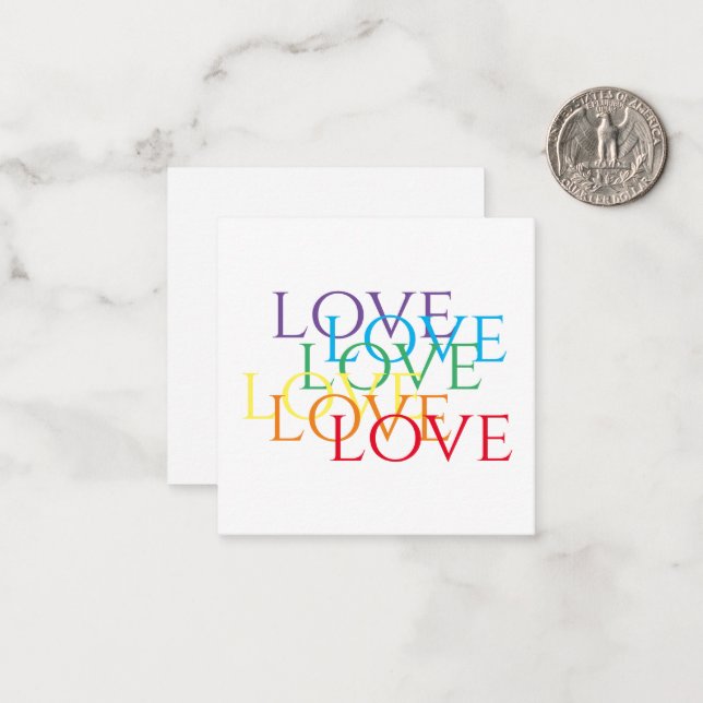RAINBOW LOVE 2.5x2.5 Flat Card (Front/Back In Situ)