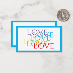 RAINBOW LOVE 3.5x2 Flat Card / Blue