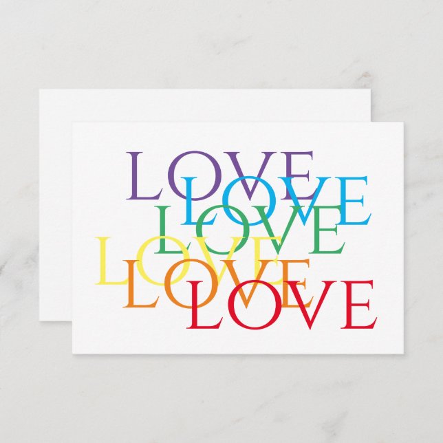 RAINBOW LOVE 3.5x5.5 Flat Card (Front/Back)