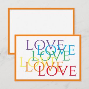 RAINBOW LOVE 3.5x5 Flat Card / Orange