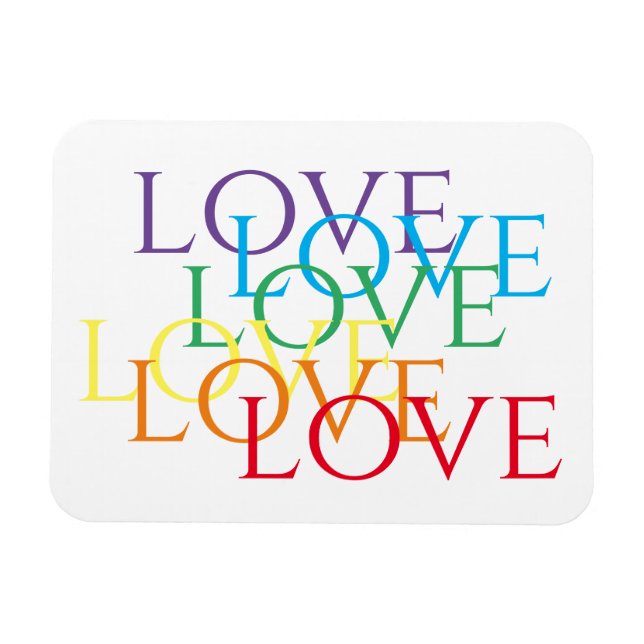 RAINBOW LOVE 3x4 Flexible Magnet (Horizontal)