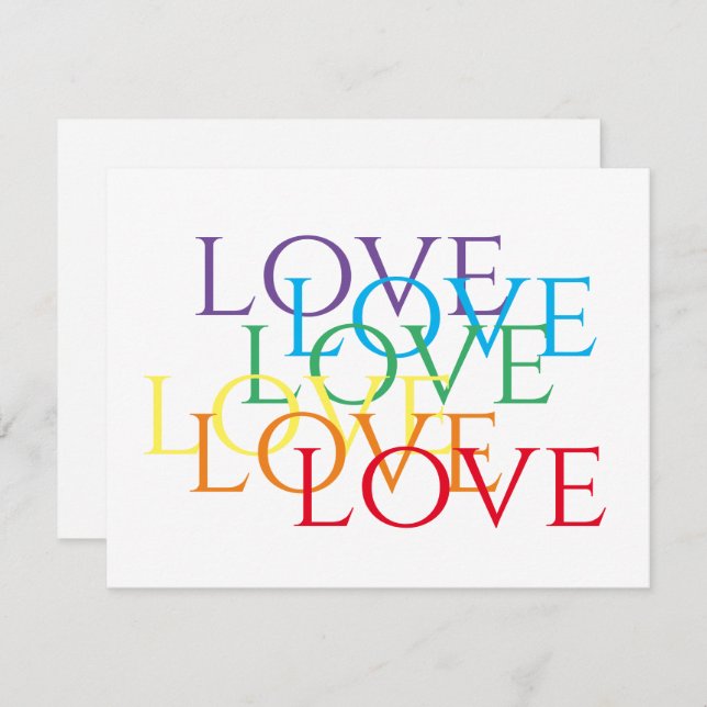 RAINBOW LOVE 4.25x6.25 Flat Card (Front/Back)
