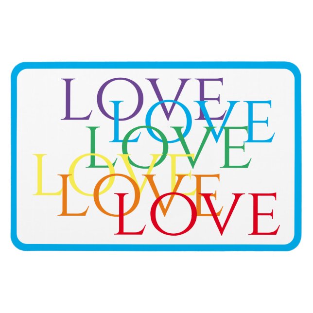 RAINBOW LOVE 4x6 Flexible Magnet / Blue (Horizontal)