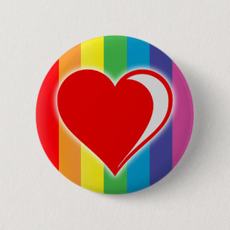 rainbow love. 6 cm round badge