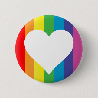 rainbow love. 6 cm round badge