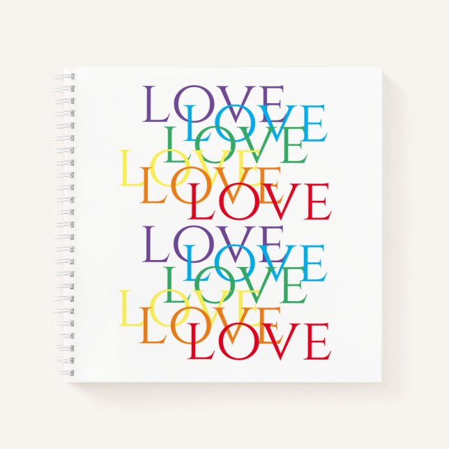 RAINBOW LOVE 8.5x8.5 Spiral Notebook  (Front)