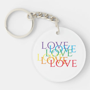RAINBOW LOVE Acrylic Circle Keychain 