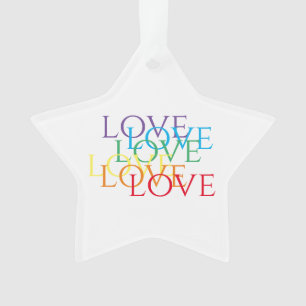 RAINBOW LOVE Acrylic Star Ornament 