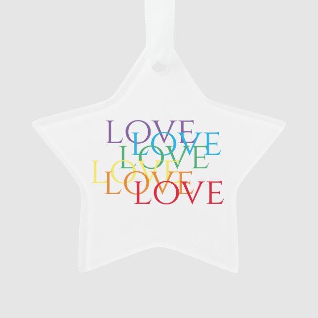 RAINBOW LOVE Acrylic Star Ornament  (Front)