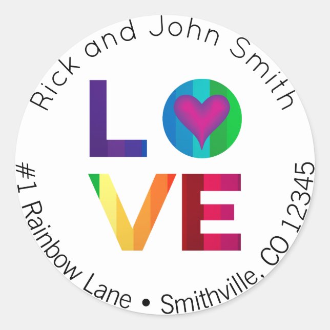 Rainbow Love Address Label (Front)