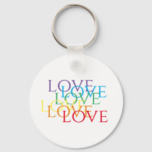 RAINBOW LOVE Aluminium Circle Keychain 