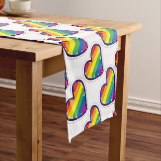 RAINBOW-LOVE-BACK SHORT TABLE RUNNER