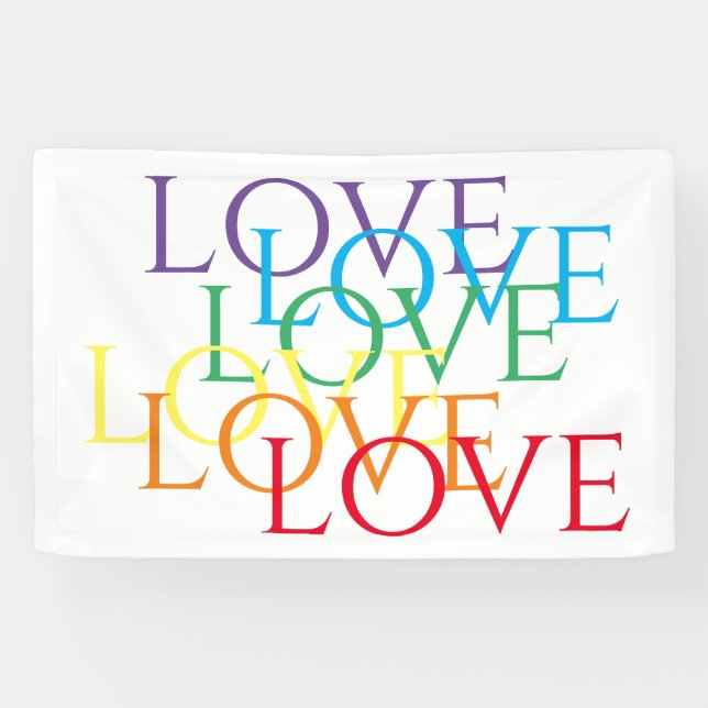RAINBOW LOVE Banner 2.5'x4'  (Horizontal)