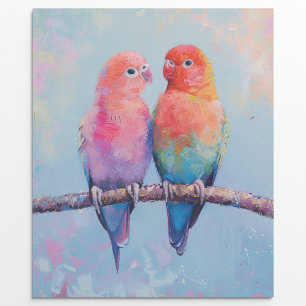 Rainbow Love Birds Decoupage Wrapping Paper