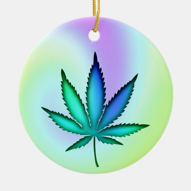 Rainbow Love  Ceramic Tree Decoration (Front)