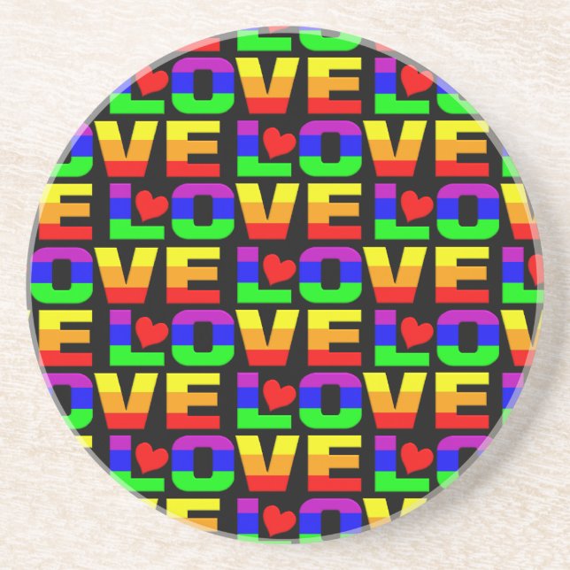 Rainbow Love coaster (Front)