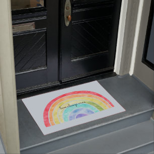 Rainbow Love Doormat