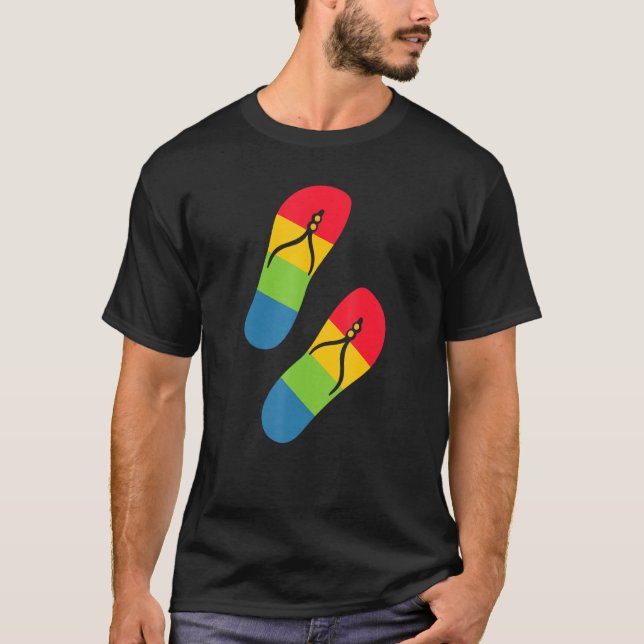 Rainbow Love Flip-Flop Sandals T-Shirt (Front)