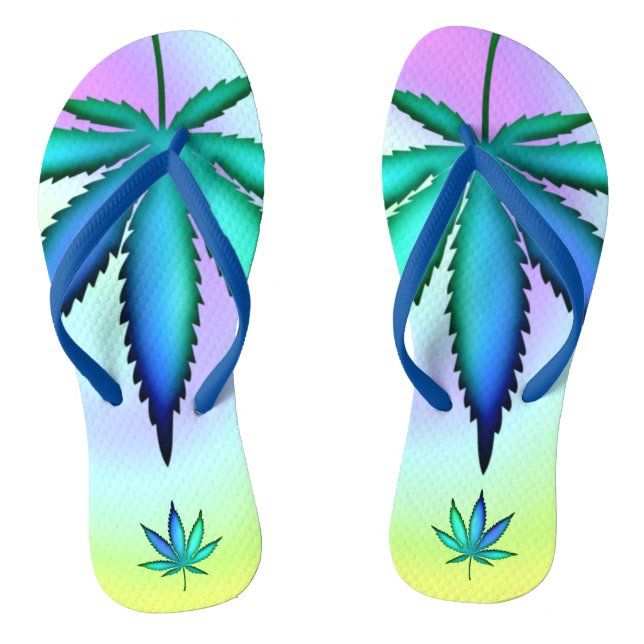 Rainbow Love   Flip Flops (Footbed)