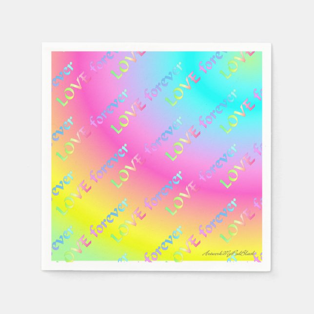 rainbow Love forever Napkin (Front)