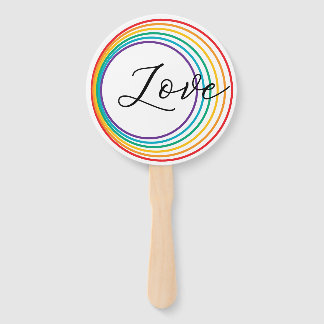Rainbow Love Hand Fan