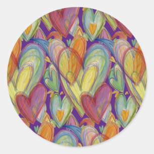 Rainbow Love Hearts Art Custom Sticker Decal