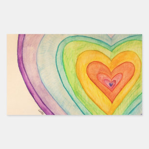 Rainbow Love Hearts Art Custom Sticker Decals