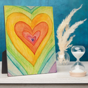 Rainbow Love Hearts Art Print Plaques