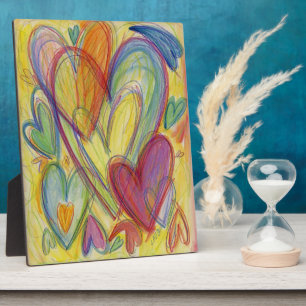 Rainbow Love Hearts Art Print Plaques