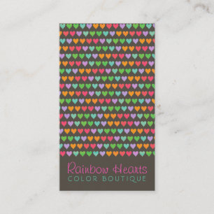 Rainbow Love Hearts Fun Colourful Profile Card
