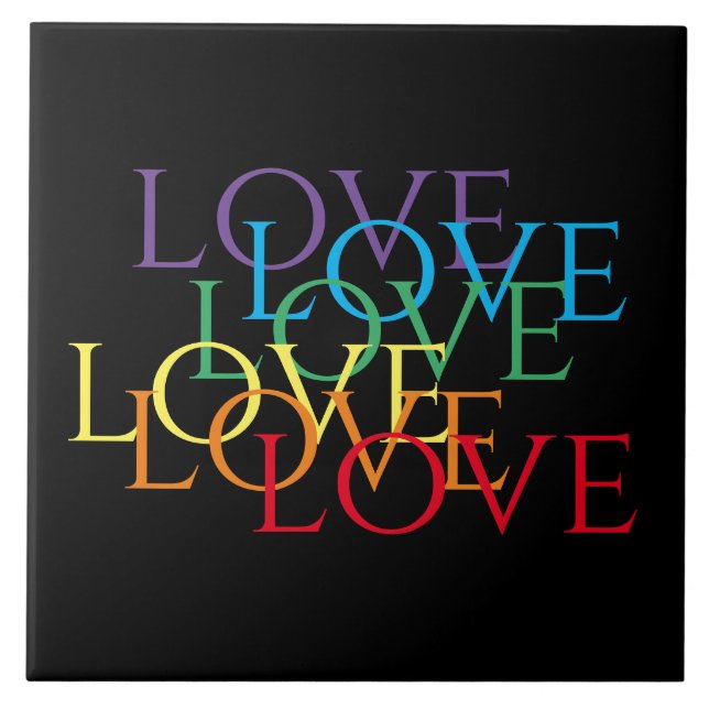 RAINBOW LOVE II 6" Square Ceramic Tile (Front)