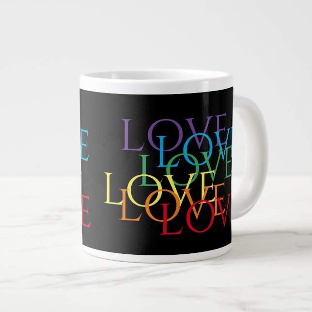 RAINBOW LOVE II Big White Mug (Front Right)