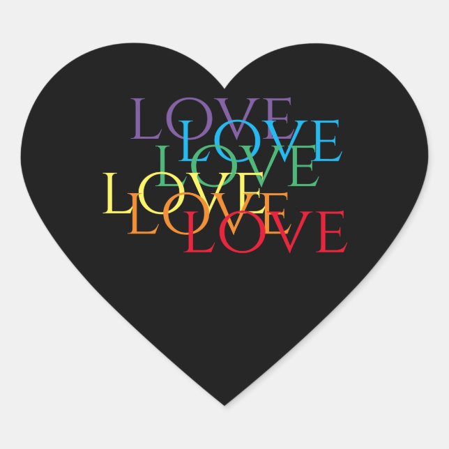 RAINBOW LOVE II Heart Stickers (Front)