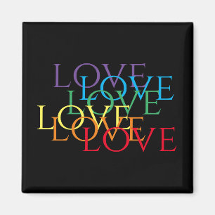 RAINBOW LOVE II Square Magnet 