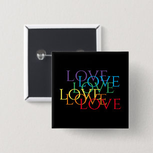 RAINBOW LOVE II Square Pin Button 